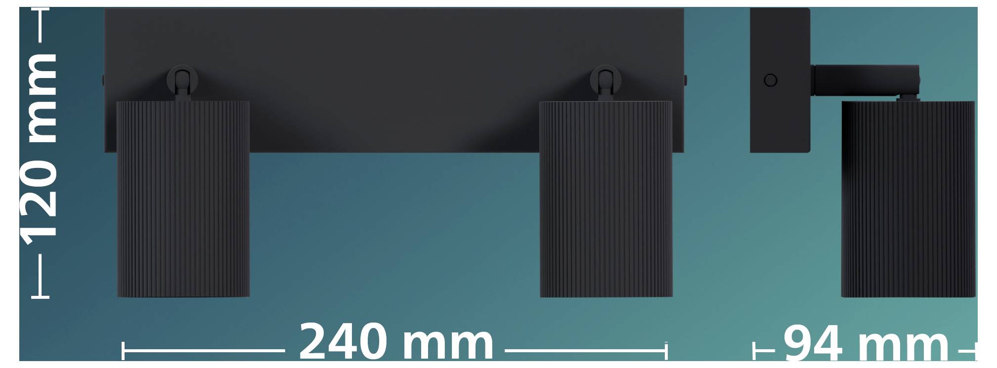 Technical diagram of a rectangular product showing dimensions 240 mm wide and 120 mm tall, with an additional 94 mm section on the right.
