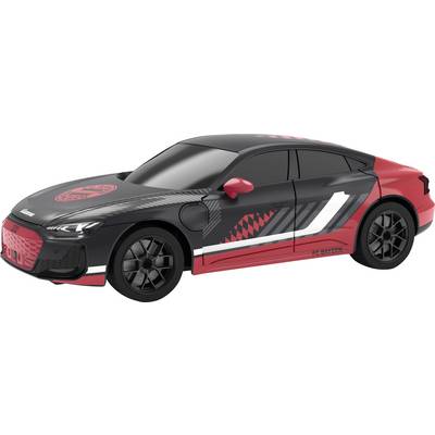 Black and red sporty coupe concept car with FC Bayern branding and logo, shown in side view on a white background.