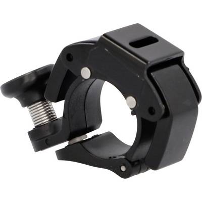 Black clamp-on mounting bracket with a threaded tightening knob, shown isolated on a white background.