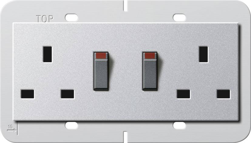 GIRA Two gang socket Aluminium 278326 1 pc(s)