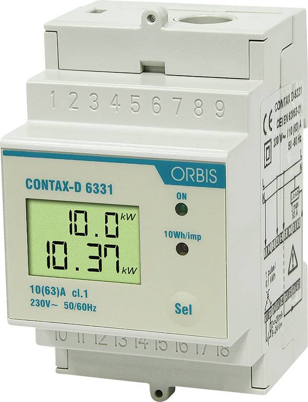ORBIS Zeitschalttechnik kW-Zähler OB708100 Electricity meter (AC)  Digital 63 A MID-approved: No  1 pc(s)