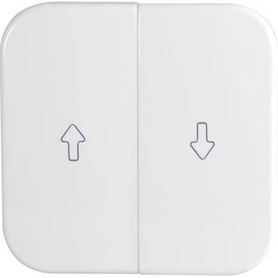 White split rocker switch with up arrow on left button and down arrow on right button.