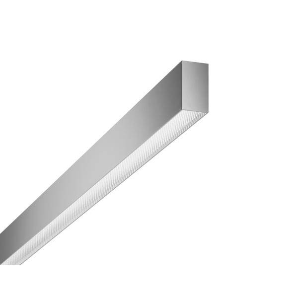 A long, silver rectangular light fixture shown diagonally on a plain white background.
