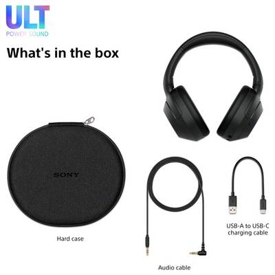 Sony WH-ULT900N Over-ear headset Cordless (1075099) Stereo Black Noise cancelling Headset, Personalised audio settings, -3