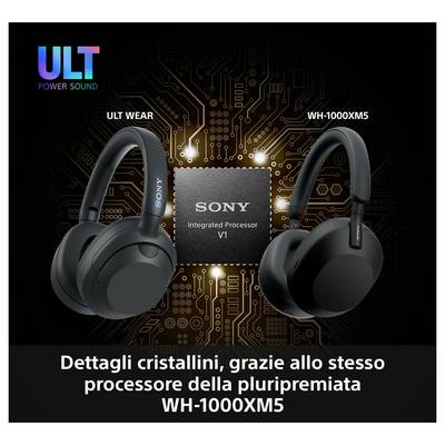 Sony WH-ULT900N Over-ear headset Cordless (1075099) Stereo Black Noise cancelling Headset, Personalised audio settings, -4