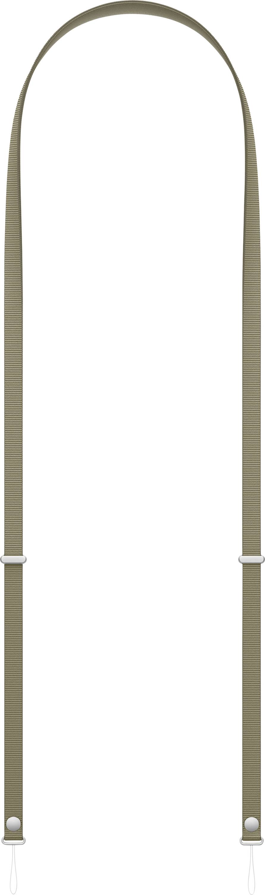 Pair of olive-green suspenders with silver clips, shown vertically on a plain white background.