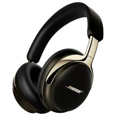 Black Bose over-ear wireless headphones with cushioned ear cups and padded headband on a white background