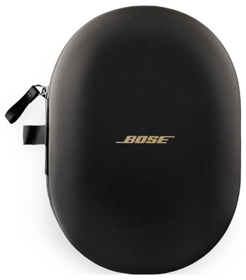 Black Bose hard-shell carrying case with a side zipper and handle, shown on a white background.