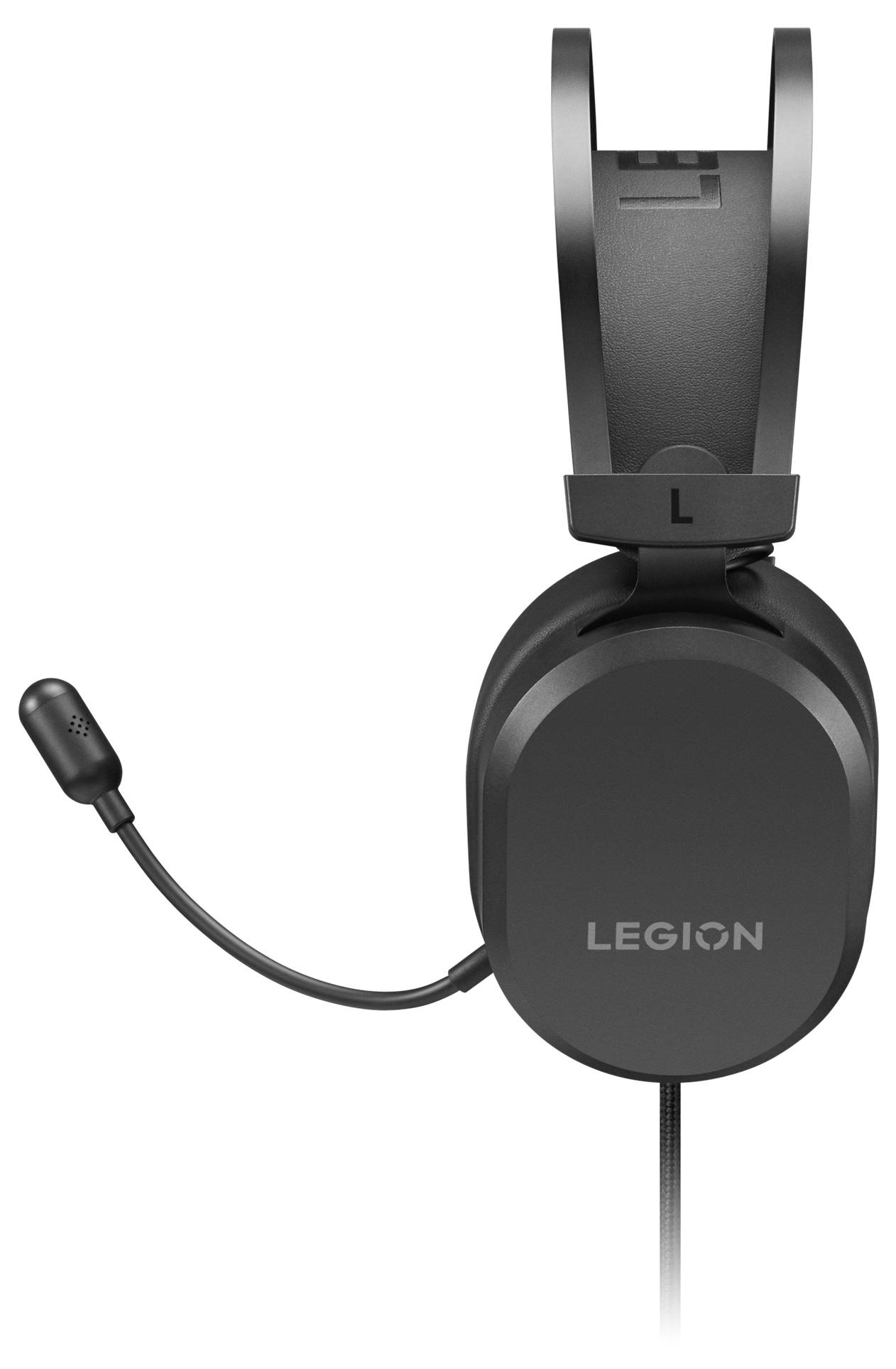 Black Legion over-ear gaming headset with attached boom microphone and cable, shown on a white background.