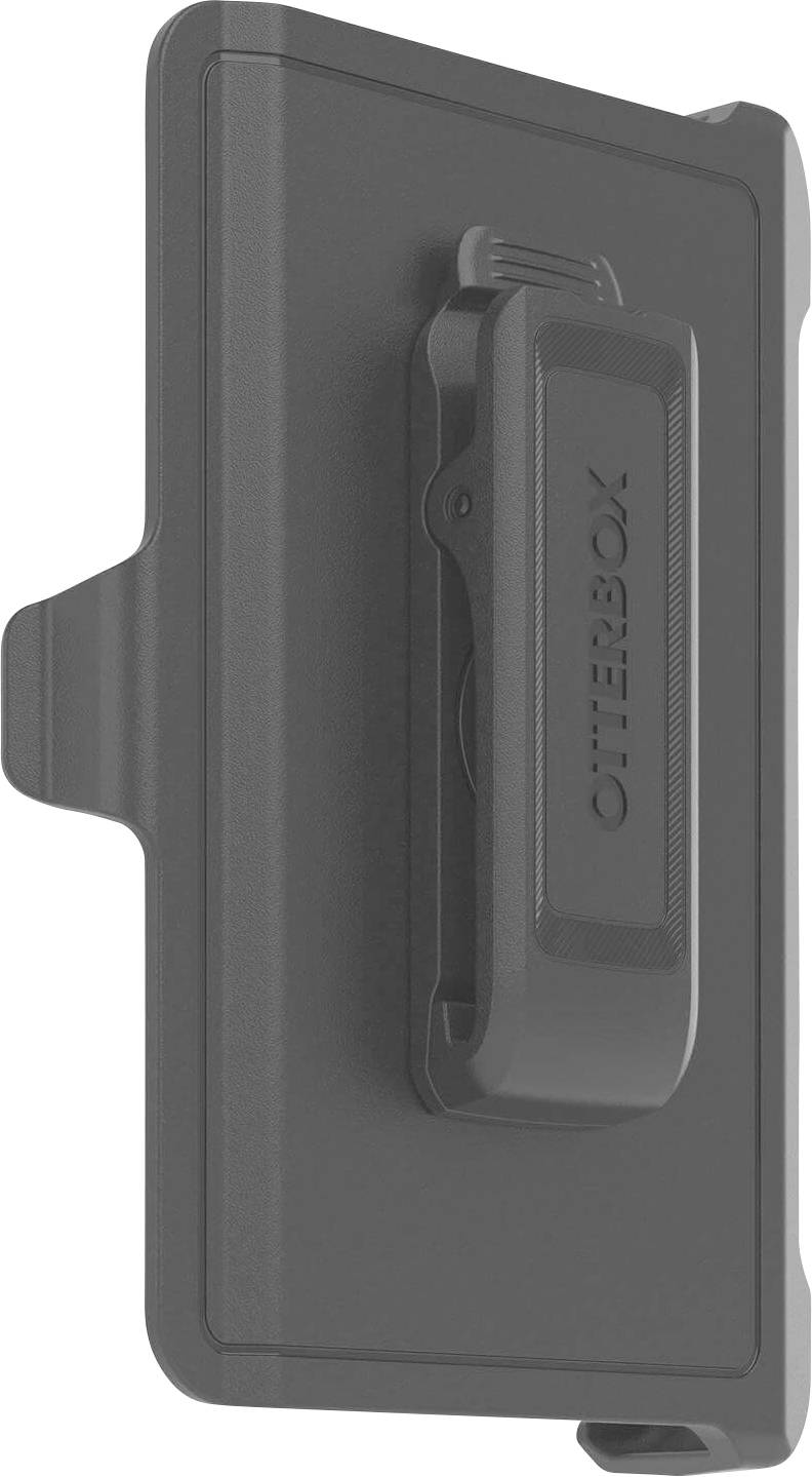 Dark gray OtterBox protective phone case back with a raised clip/stand in the center.