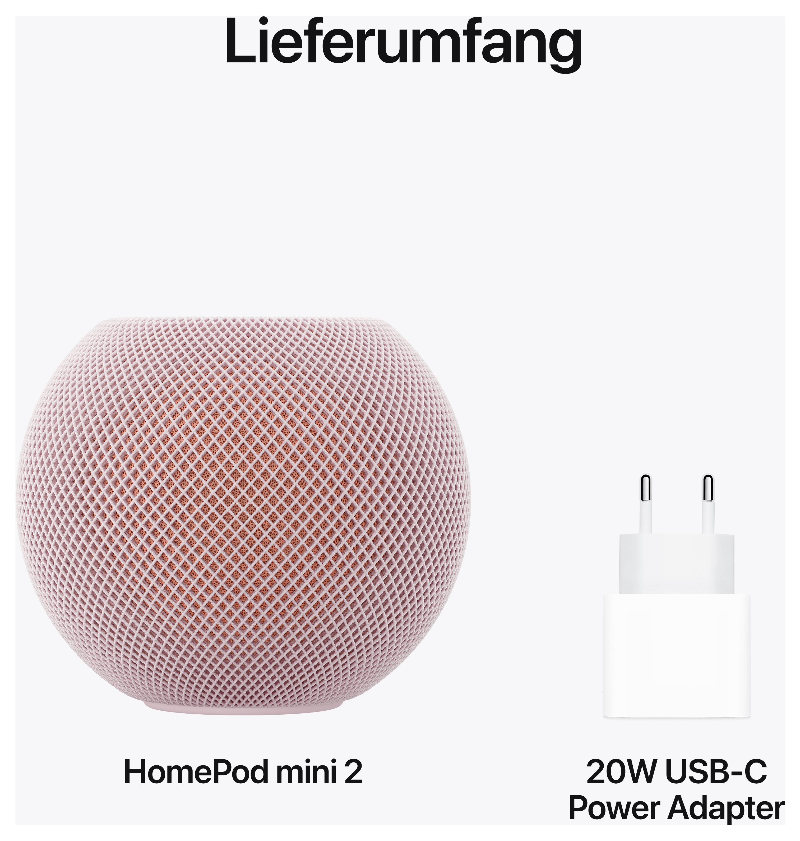 Scope of delivery: HomePod mini 2 and 20W USB-C power adapter.