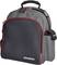 A grey and black rucksack with red accents and the 'Magma' logo, designed for transporting DJ equipment.