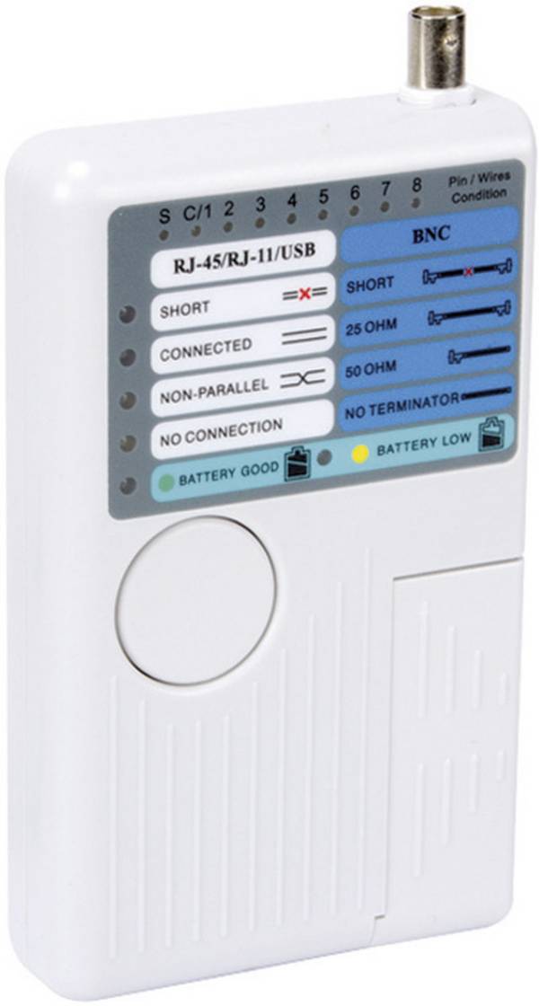Cable meter VTLAN7 Velleman VTLAN7   Suitable for USB-A, USB-B, BNC, RJ45, RJ12, RJ11, RJ10