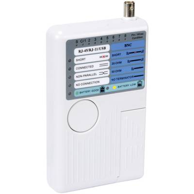 Cable meter VTLAN7 Velleman VTLAN7 Suitable for USB-A, USB-B, BNC, RJ45, RJ12, RJ11, RJ10-0