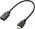 A black HDMI extension cable with a male and a female connector.