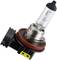 A halogen lamp with a black base and red sealing ring, suitable for vehicles, for efficient lighting.
