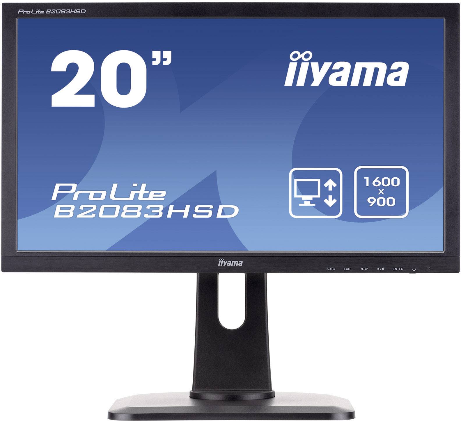 Iiyama B2083HSD LED 49.5 cm (19.5 inch) 1600 x 900 p WSXGA 5 ms VGA, DVI, Headphone jack (3.5 mm) TN LED