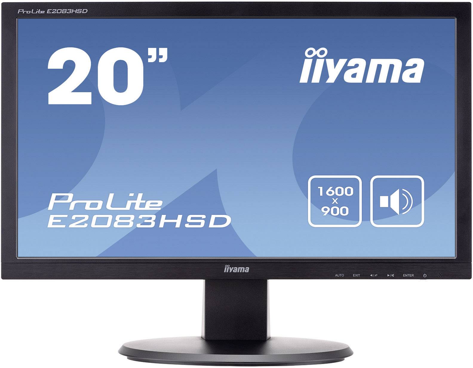 Iiyama E2083HSD LED 49.5 cm (19.5 inch) 1600 x 900 p WSXGA 5 ms DVI, VGA, Headphone jack (3.5 mm) TN LED