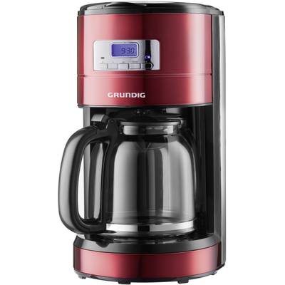 Grundig KM 6330 Coffee maker Red (metallic), Black, Stainless steel  Cup volume=12 Display, Timer