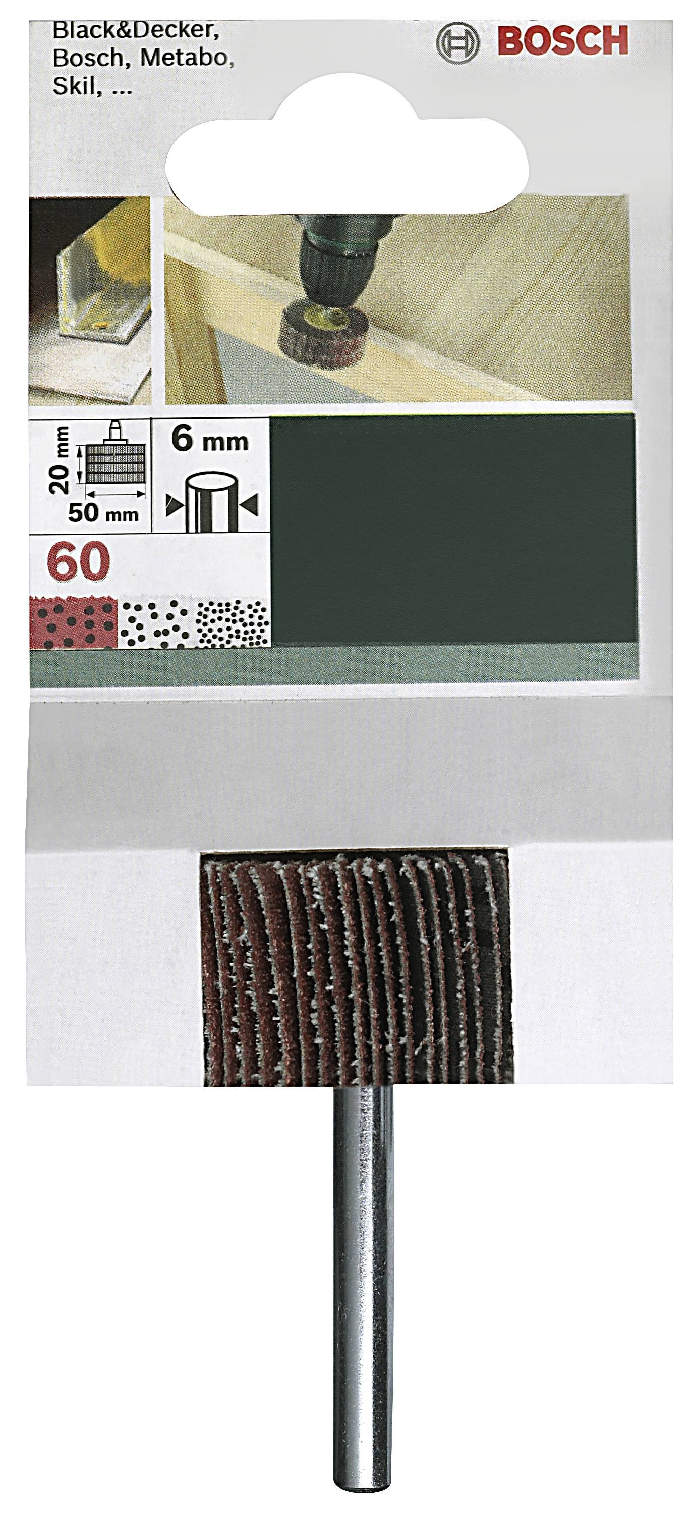Packaging for Sanding Roll with Details: Suitable for Black&Decker, Bosch, Metabo, Skil. Dimensions 50mm x 6mm. Grit 60.