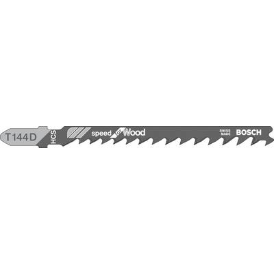 'Bosch T144D Saw Blade, Speed for Wood, specifically for wood cutting, continuous teeth, robust metal body.'