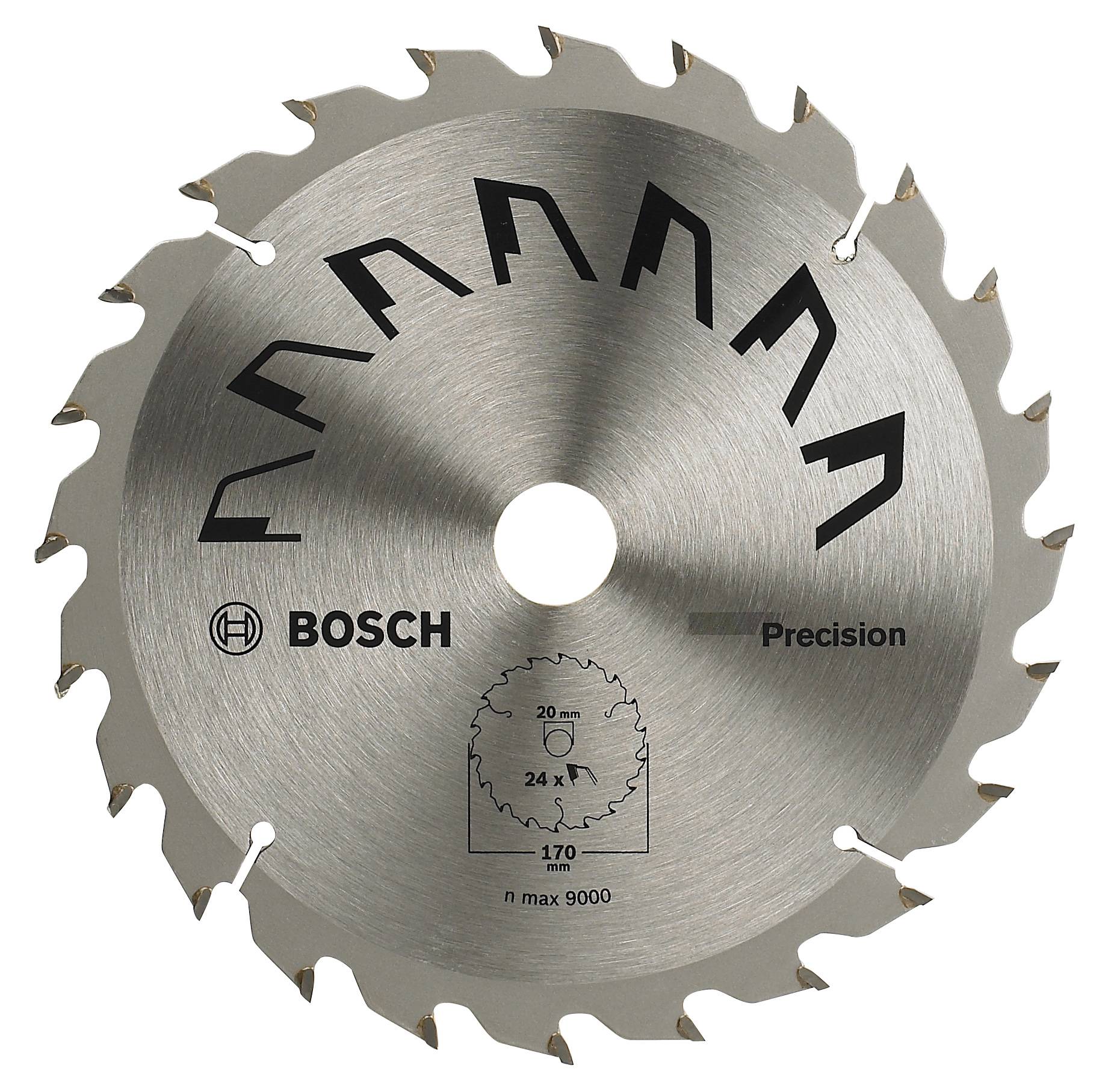 Bosch Accessories Precision 2609256857 Carbide metal circular saw blade 170 x 20 mm Number of cogs: 24 1 pc(s)