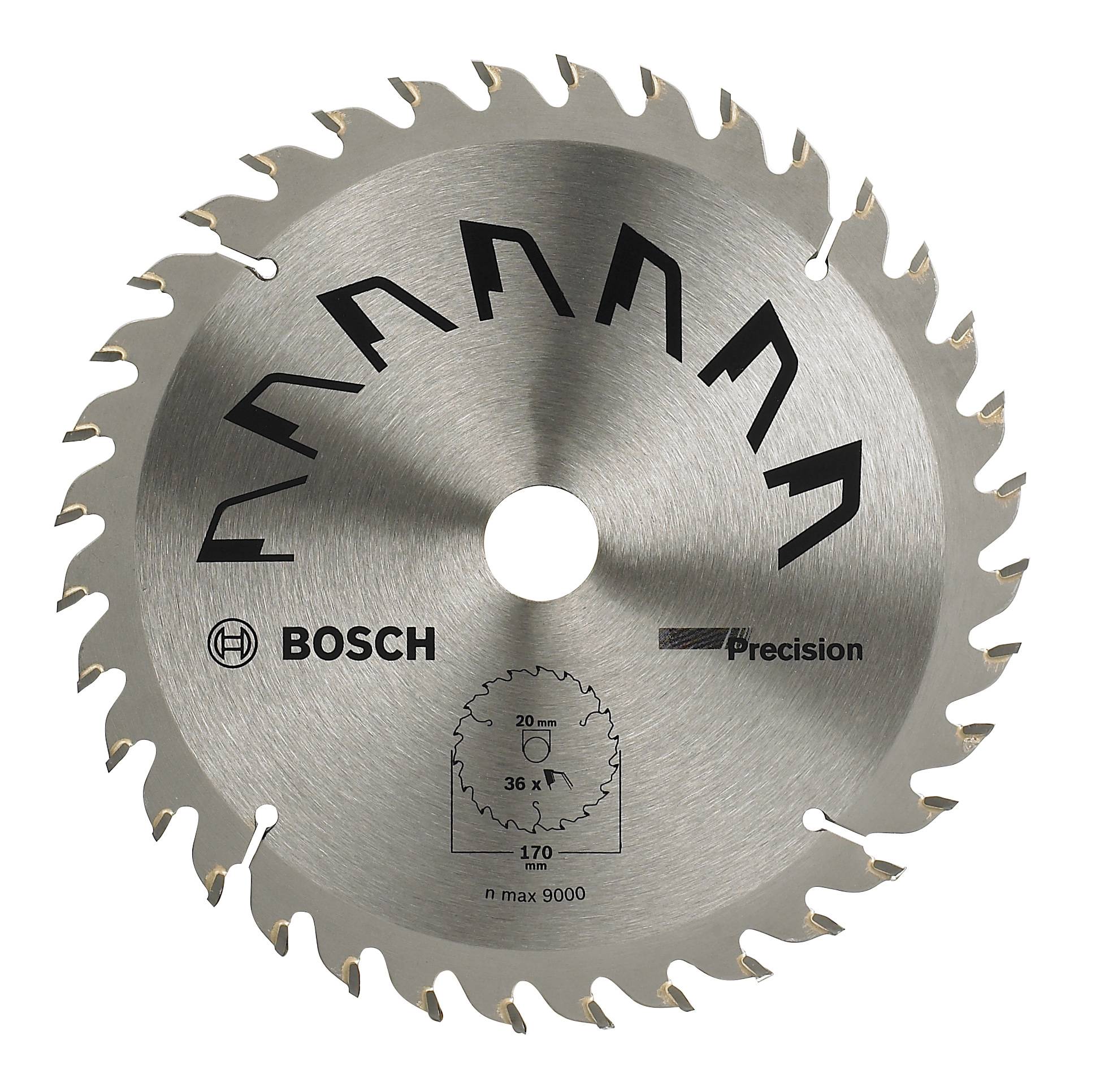Bosch Accessories Precision 2609256858 Carbide metal circular saw blade 170 x 20 mm Number of cogs: 36 1 pc(s)