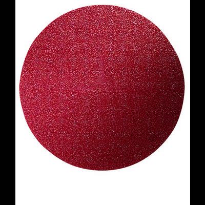 A round, red textured background featuring a fine, sparkling grain.