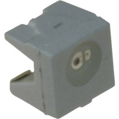 A small, grey plastic component with a round, metallic insert on top, potentially an electrical or mechanical part.