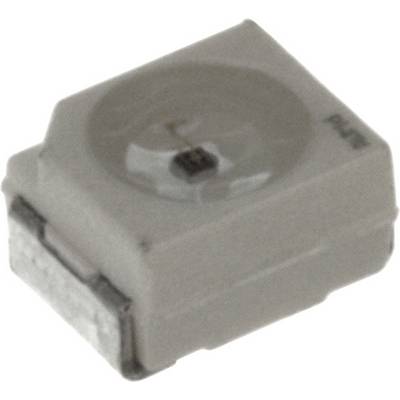 A small white LED component in a rectangular shape, transparent on top, shown in a macro photograph.