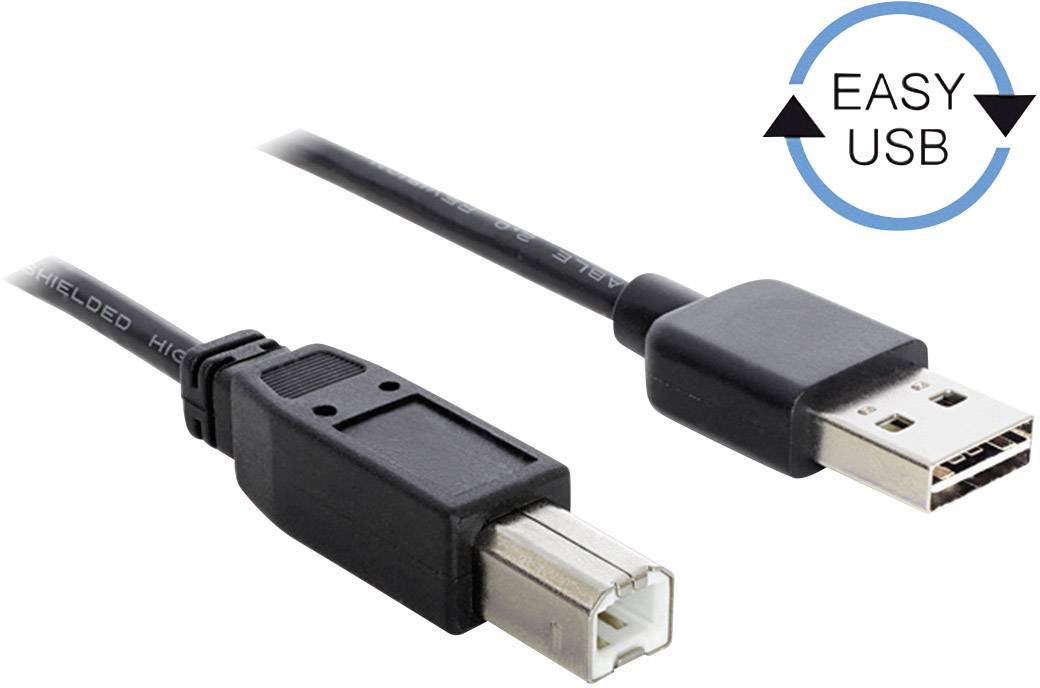 Delock cable USB 2.0 USB-A plug, plug m Black Duplex use connector, gold plated connectors 83358 Conrad.com