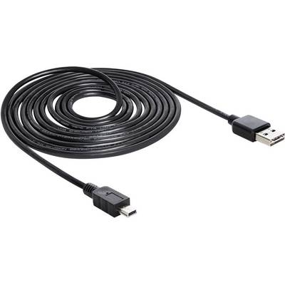 A black USB cable with a USB-A connector on one side and a Micro-USB connector on the other, shown coiled up.
