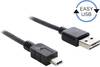 Delock USB cable USB 2.0 USB-A plug, USB-Mini-B plug 5.00 m Black Duplex use connector, gold plated connectors, UL-approved 83365