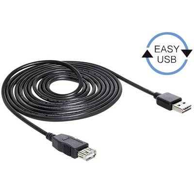USB extension cable with male and female connectors. Coiled in a circular shape. Next to a symbol with the text 'EASY USB'.