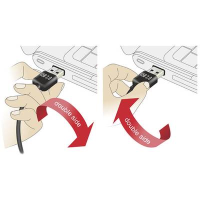 Delock USB cable USB 2.0 USB-A plug, USB-Mini-B plug 2.00 m Black gold plated connectors, UL-approved 83379-3