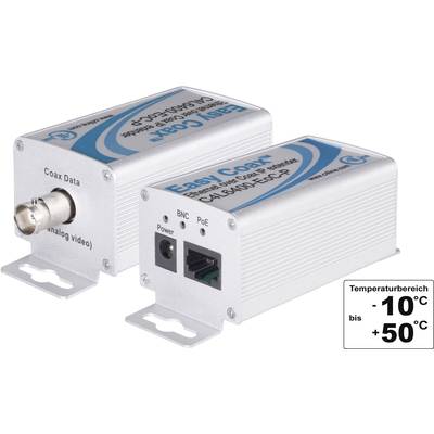Renkforce RF-2016822 Network extender Coax Range (max.): 1500 m 2 pc(s) 100 Mbps PoE