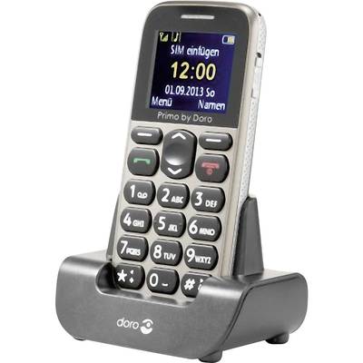 Image of Primo by DORO 215 Big button mobile phone Charging station, Panic button Beige
