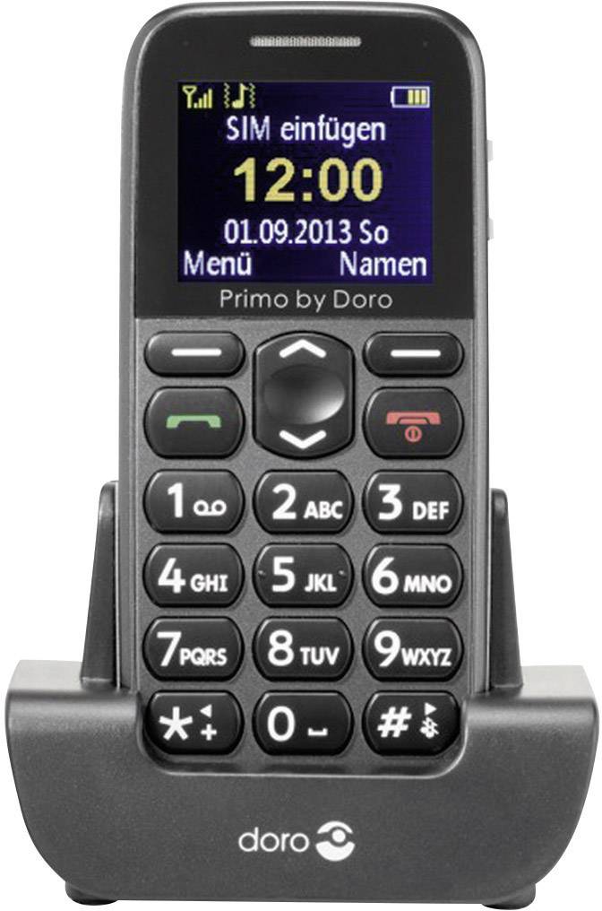Primo by DORO 215 Big button mobile phone Charging station, Panic button Grey-2