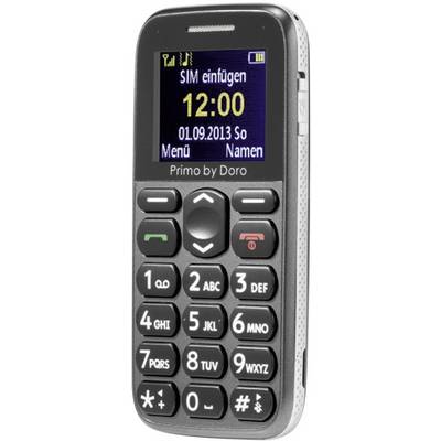 Primo by DORO 215 Big button mobile phone Charging station, Panic button Grey-0