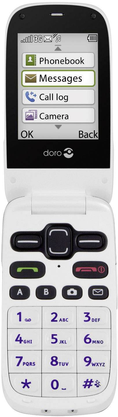 Primo by DORO PhoneEasy 621 Big button flip top mobile phone Wine red, White-1