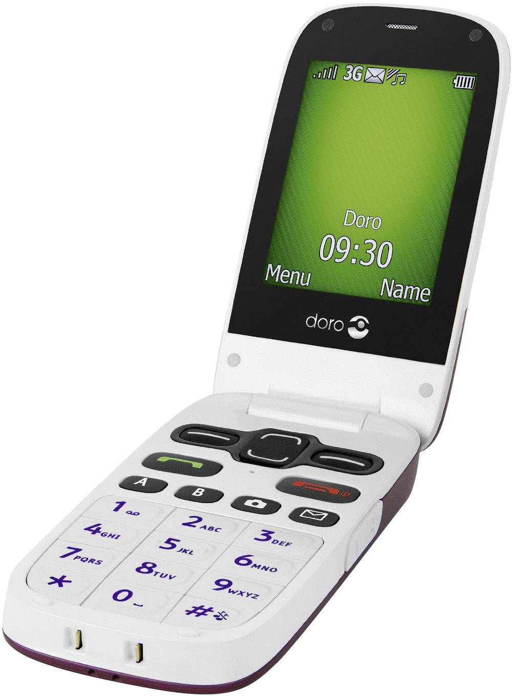 Primo by DORO PhoneEasy 621 Big button flip top mobile phone Wine red, White-2
