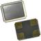 Two rectangular electronic components with golden contacts, presumably quartz oscillators. They are depicted in different positions.