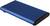 'Blue external hard drive enclosure, rectangular, resting on a flat surface. Suitable for secure storage of digital data.'