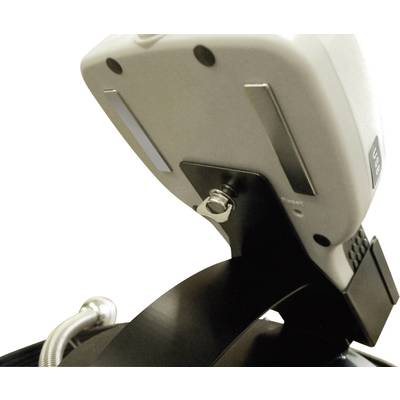 Device with USB port on stand, viewed from below. A switch is visible.