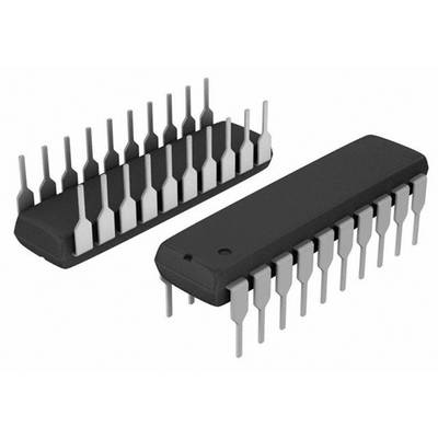 Two black integrated circuits (ICs) with metal pins on a light surface.
