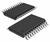 Two black electronic microchips with multiple silver pins, lying side by side.