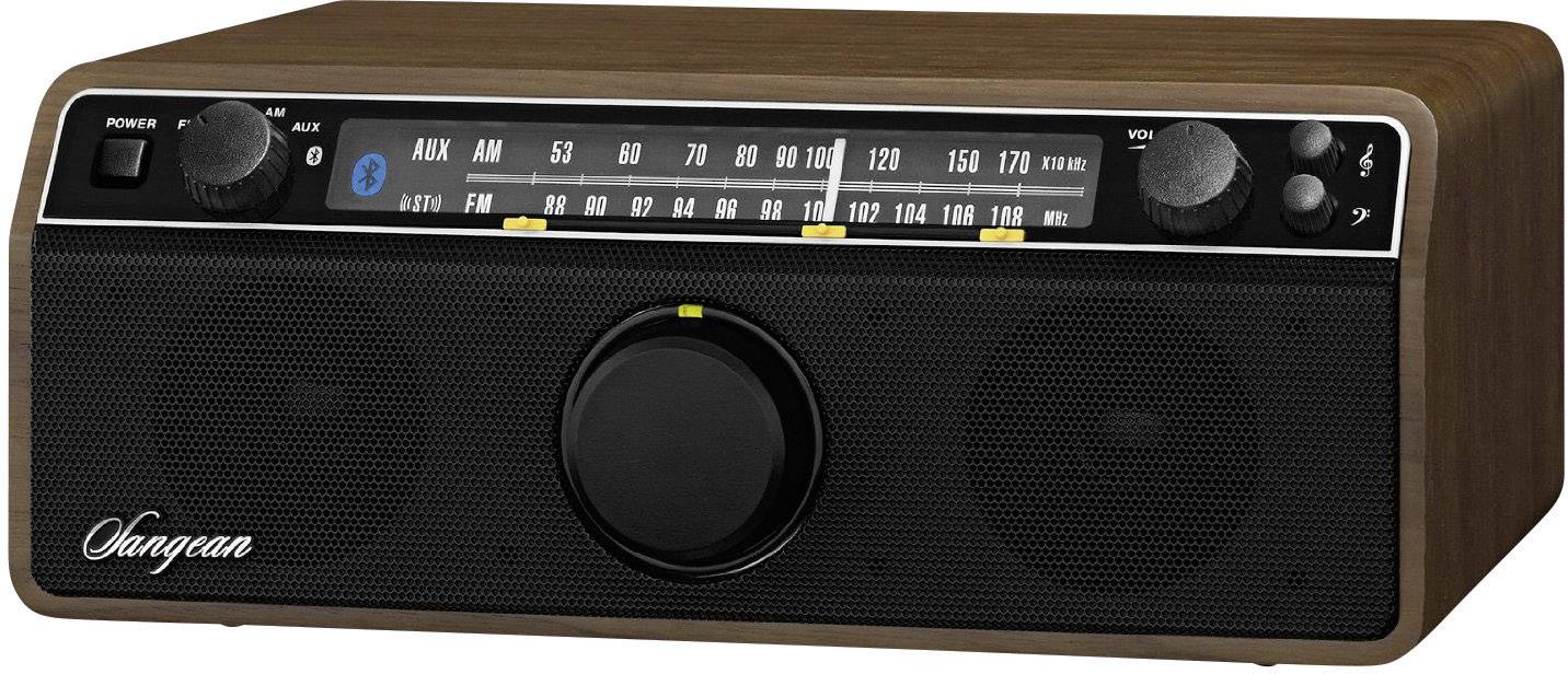 Sangean WR-12 BT Walnuss Desk radio FM, AM AUX, Bluetooth Wood