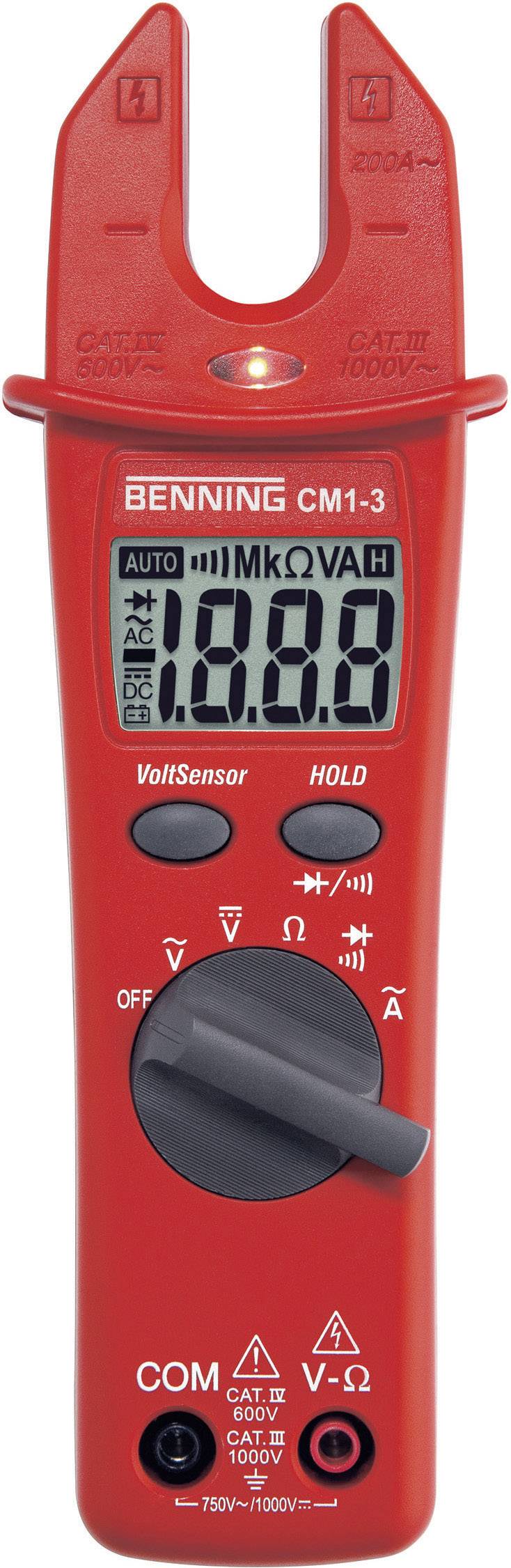 Benning CM 1-3 Clamp meter, Handheld multimeter Digital CAT III 1000 V, CAT IV 600 V Display (counts): 2000