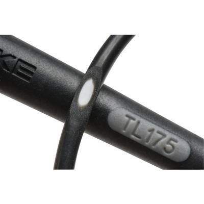 Close-up of a black cable with the inscription 'TL175', running diagonally. Another cable loosely encircles it.