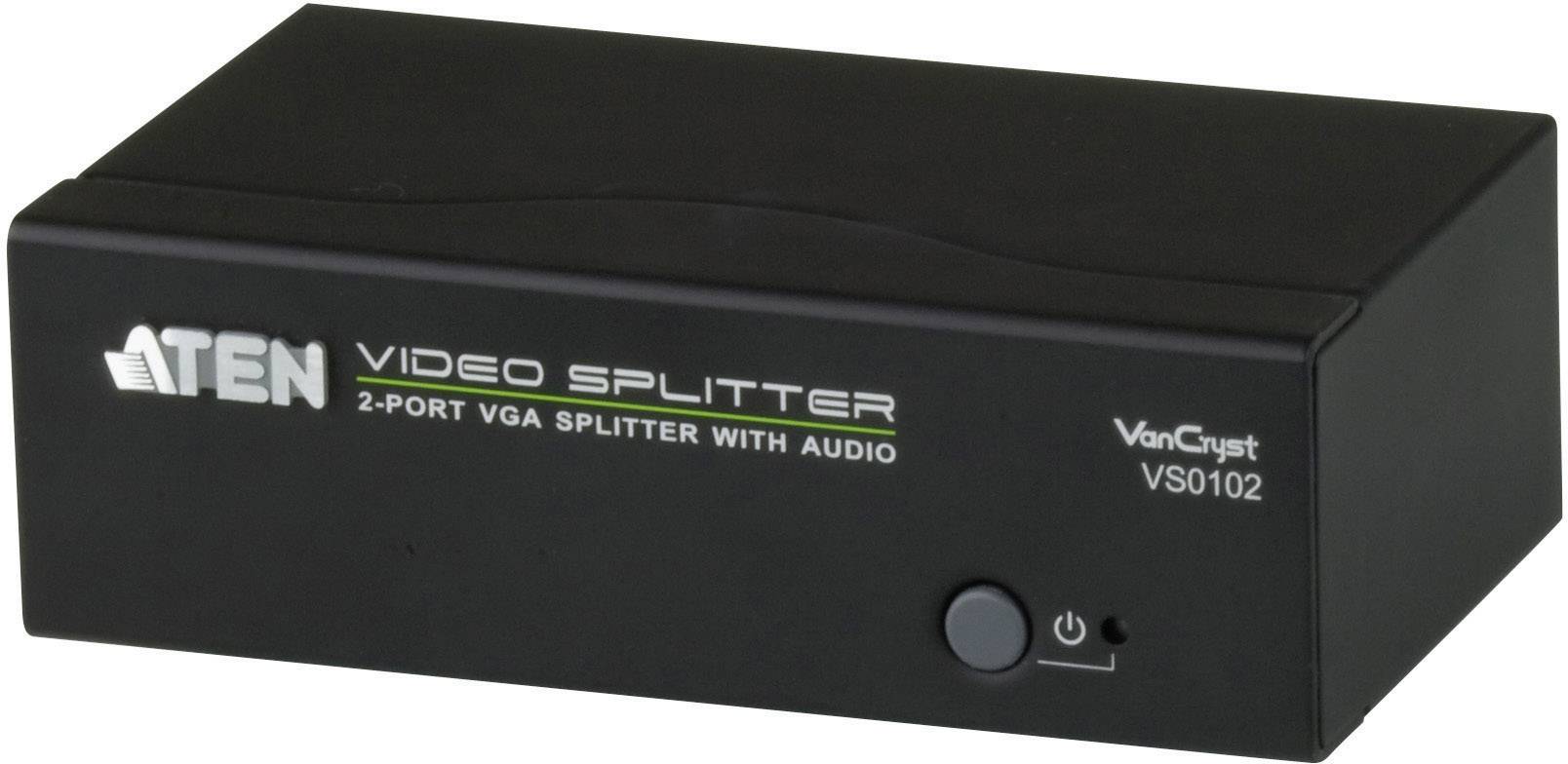 ATEN VS0102-AT-G 2 ports VGA splitter 1920 x 1440 p Black-0